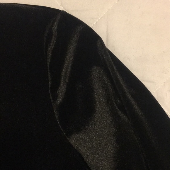 Black Faux Velvet Dress - Back Cut Out - Picture 2 of 4